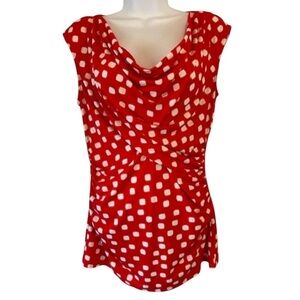 Twee Garden Girl Vince Camuto Preppy Polka Dot Wrap Style Blouse